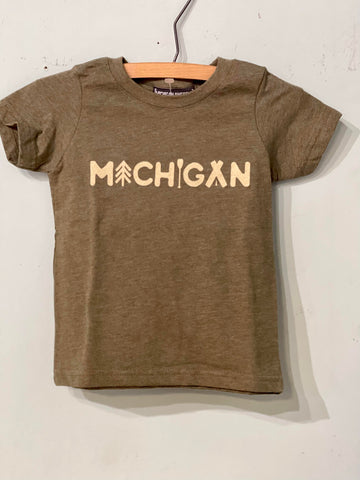 *** MA YUT031 Toddler Michigan Outdoors TS - Hth Army Green - WT